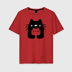 Женская футболка оверсайз Cats Family