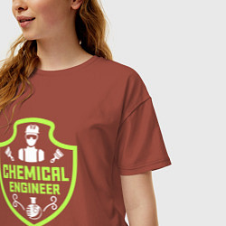 Футболка оверсайз женская Инженер-химик, цвет: кирпичный — фото 2