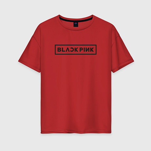 Женская футболка оверсайз BLACKPINK LOGO / Красный – фото 1