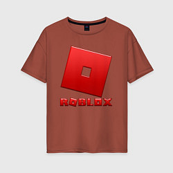 Женская футболка оверсайз ROBLOX логотип красный градиент
