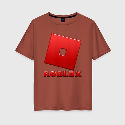 Женская футболка оверсайз ROBLOX логотип красный градиент / Кирпичный – фото 1