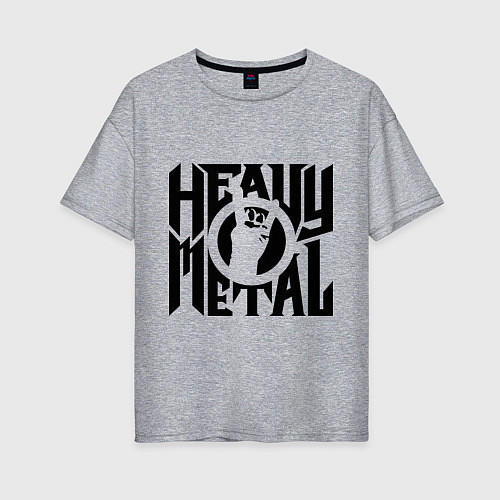 Женская футболка оверсайз Heavy metal / Меланж – фото 1