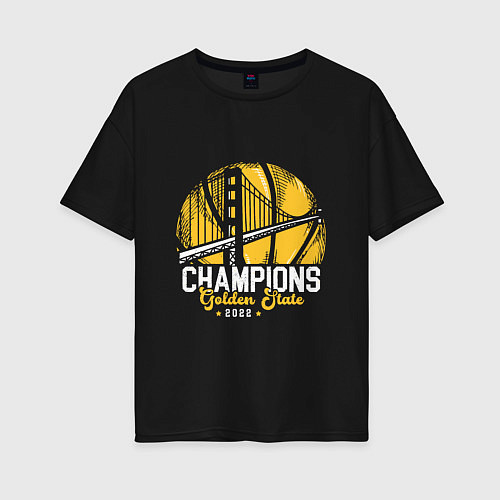 Женская футболка оверсайз Golden State - Champs / Черный – фото 1