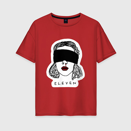 Женская футболка оверсайз Eleven одиннадцать / Красный – фото 1