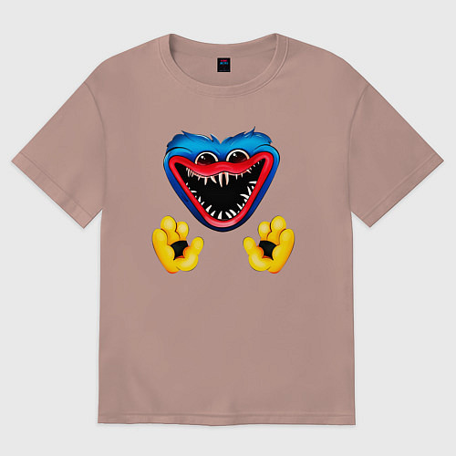 Женская футболка оверсайз POPPY PLAYTIME HAGGY WAGGY ПОППИ ПЛЕЙТАЙМ ИГРА / Пыльно-розовый – фото 1