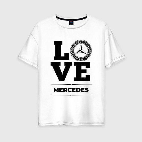 Женская футболка оверсайз Merсedes Love Classic / Белый – фото 1