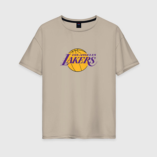 Женская футболка оверсайз Лос-Анджелес Лейкерс NBA / Миндальный – фото 1