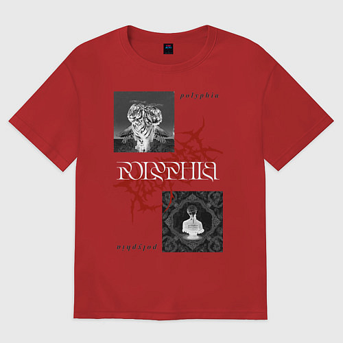 Женская футболка оверсайз Polyphia / Красный – фото 1