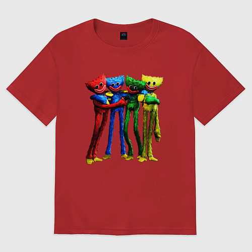 Женская футболка оверсайз GAME POPPY PLAYTIME Mini Huggies / Красный – фото 1