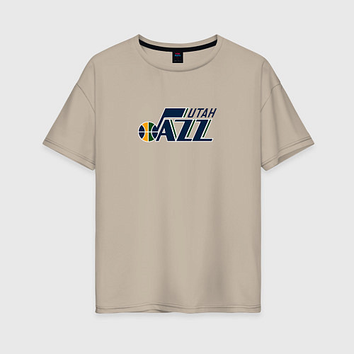 Женская футболка оверсайз Юта Джаз NBA / Миндальный – фото 1