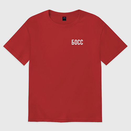 Женская футболка оверсайз Босс White / Красный – фото 1