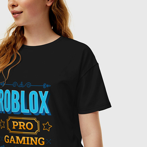 Женская футболка оверсайз Игра Roblox PRO Gaming / Черный – фото 3