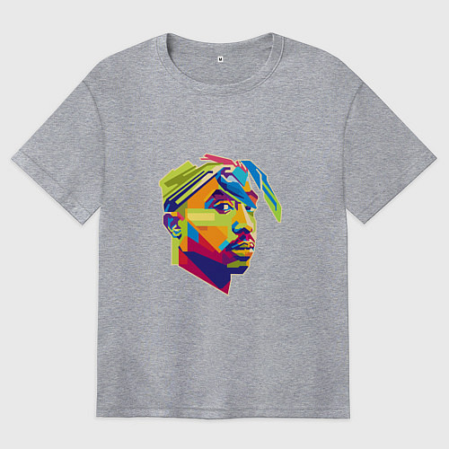 Женская футболка оверсайз 2PAC Style / Меланж – фото 1
