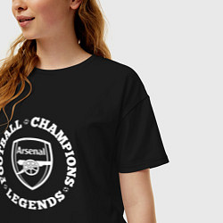 Футболка оверсайз женская Символ Arsenal и надпись Football Legends and Cham, цвет: черный — фото 2