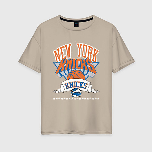 Женская футболка оверсайз NEW YORK KNIKS NBA / Миндальный – фото 1