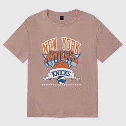 Футболка оверсайз женская NEW YORK KNIKS NBA, цвет: пыльно-розовый