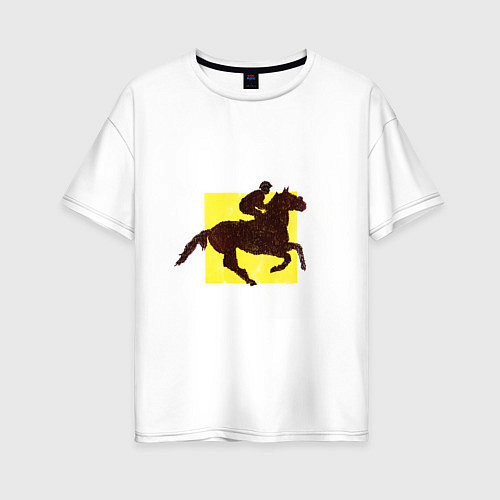 Женская футболка оверсайз Конный спорт Скачки / Белый – фото 1
