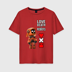 Женская футболка оверсайз Love Death and Robots Любовь Смерть Роботы