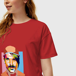 Футболка оверсайз женская Anthony Kiedis, цвет: красный — фото 2