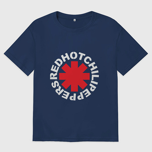 Женская футболка оверсайз Peppers - Logo / Тёмно-синий – фото 1