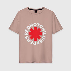Футболка оверсайз женская Peppers - Logo, цвет: пыльно-розовый