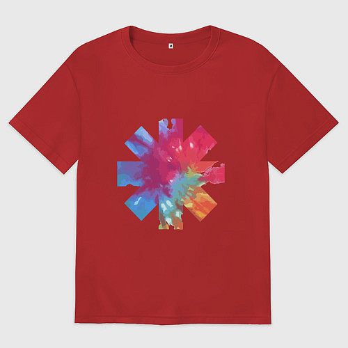 Женская футболка оверсайз RHCP Color / Красный – фото 1