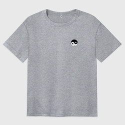 Футболка оверсайз женская ИНЬ ЯНЬ СМАЙЛ MINI, цвет: меланж