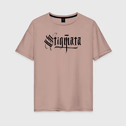 Женская футболка оверсайз Stigmata логотип