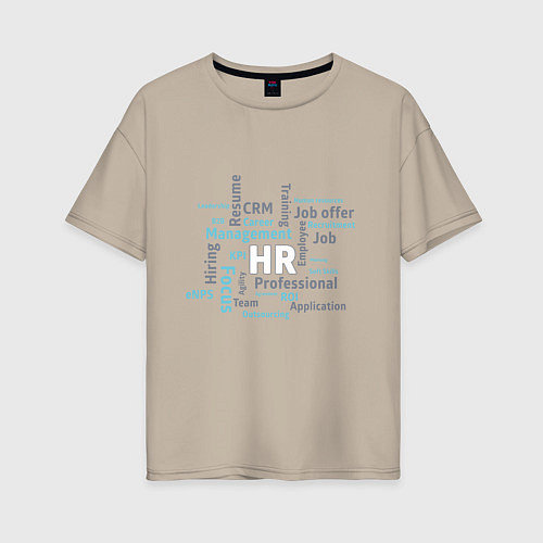Женская футболка оверсайз HR terms / Миндальный – фото 1
