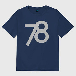Футболка оверсайз женская Огромные цифры 78, цвет: тёмно-синий
