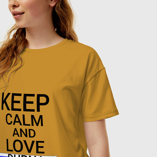 Женская футболка оверсайз Keep calm Dubna Дубна / Горчичный – фото 3