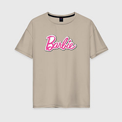 Футболка оверсайз женская Barbie logo, цвет: миндальный