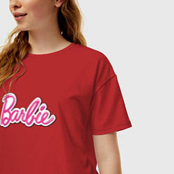 Футболка оверсайз женская Barbie logo, цвет: красный — фото 2