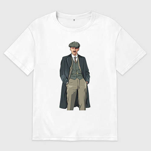 Женская футболка оверсайз Артур Шелби арт сериал / Белый – фото 1