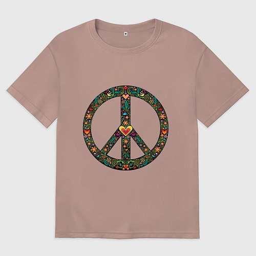 Женская футболка оверсайз Pacific symbol / Пыльно-розовый – фото 1