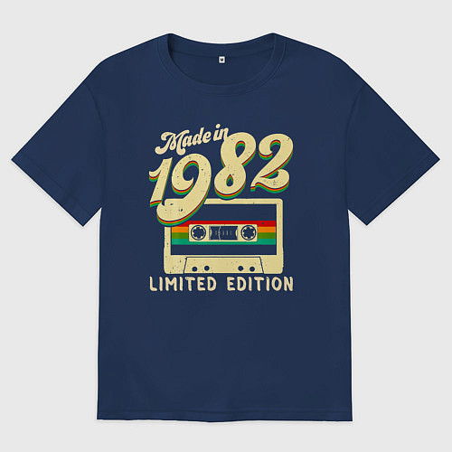 Женская футболка оверсайз Сделано в 1982 году, ограниченная серия / Тёмно-синий – фото 1