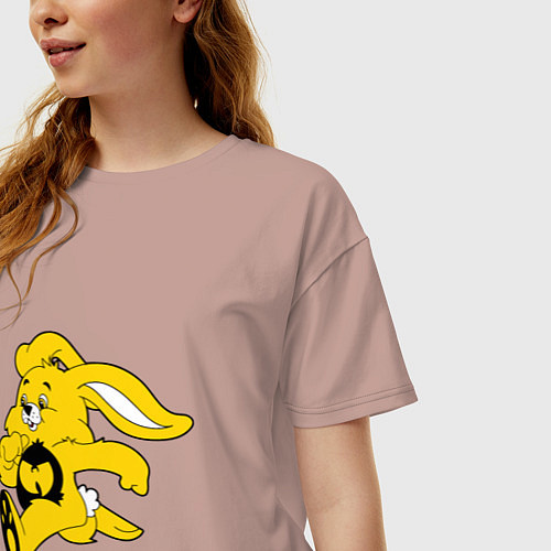 Женская футболка оверсайз Wu-Tang Bunny / Пыльно-розовый – фото 3