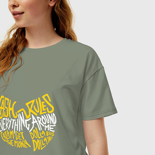 Женская футболка оверсайз CREAM Wu-Tang / Авокадо – фото 3