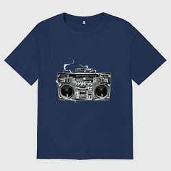 Футболка оверсайз женская Wu-Tang Boombox, цвет: тёмно-синий