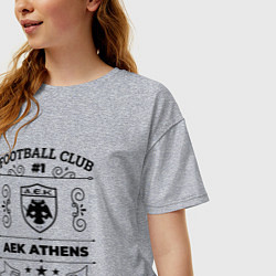 Футболка оверсайз женская AEK Athens: Football Club Number 1 Legendary, цвет: меланж — фото 2