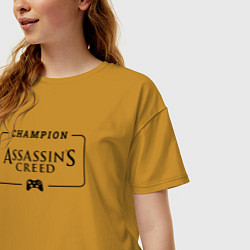 Футболка оверсайз женская Assassins Creed Gaming Champion: рамка с лого и дж, цвет: горчичный — фото 2
