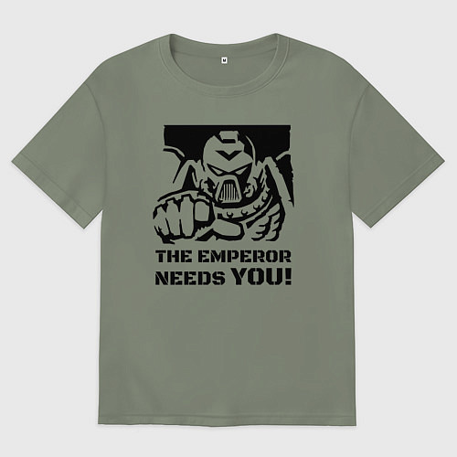 Женская футболка оверсайз Император нуждается в тебе! трафарет / Авокадо – фото 1