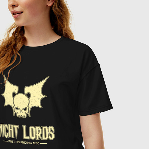 Женская футболка оверсайз Повелители ночи лого винтаж / Черный – фото 3