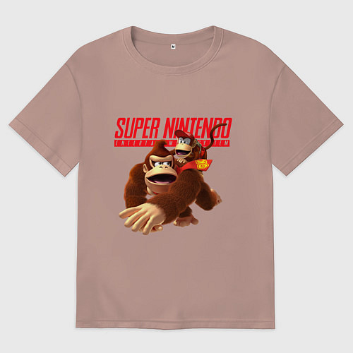 Женская футболка оверсайз Nintendo - DK / Пыльно-розовый – фото 1