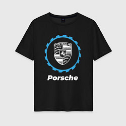 Футболка оверсайз женская Porsche в стиле Top Gear, цвет: черный