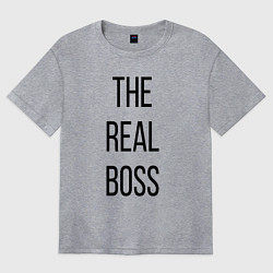 Футболка оверсайз женская The real boss!, цвет: меланж
