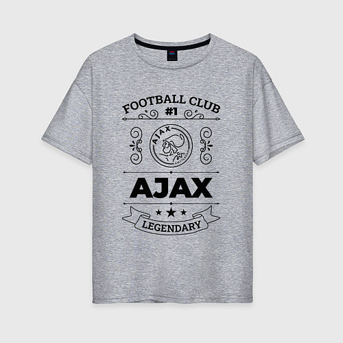 Женская футболка оверсайз Ajax: Football Club Number 1 Legendary / Меланж – фото 1