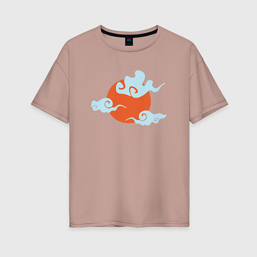 Женская футболка оверсайз СОЛНЦЕ И ОБЛАКА / Пыльно-розовый – фото 1