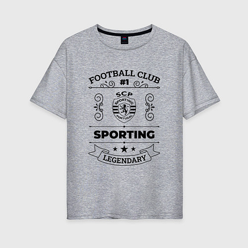 Женская футболка оверсайз Sporting: Football Club Number 1 Legendary / Меланж – фото 1