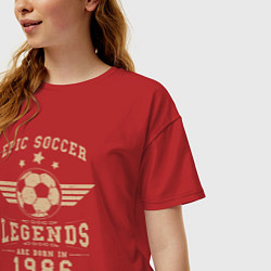 Футболка оверсайз женская Эпическая легенда футбола 1986, цвет: красный — фото 2